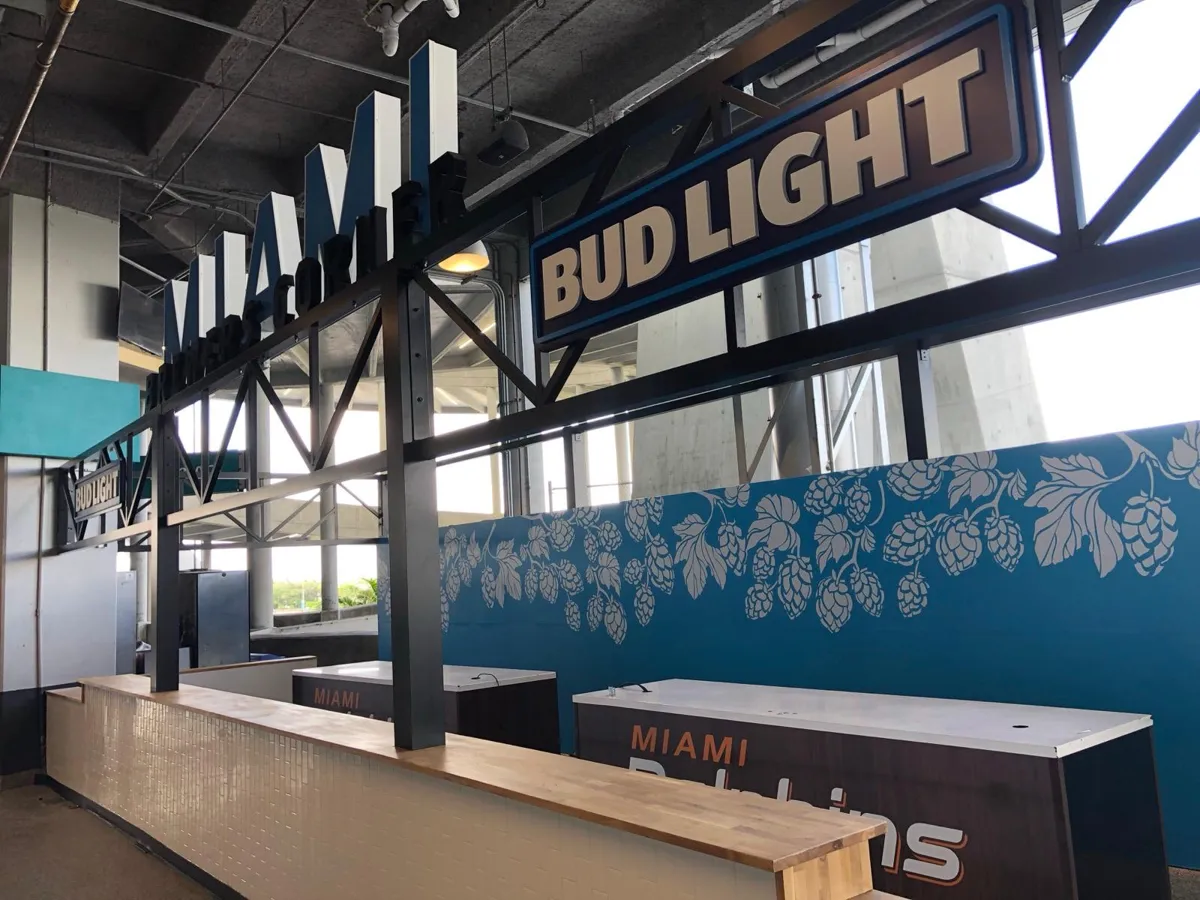 Hard Rock Stadium — Bud Light Brewers Corner signage by Spazio Design in Miami