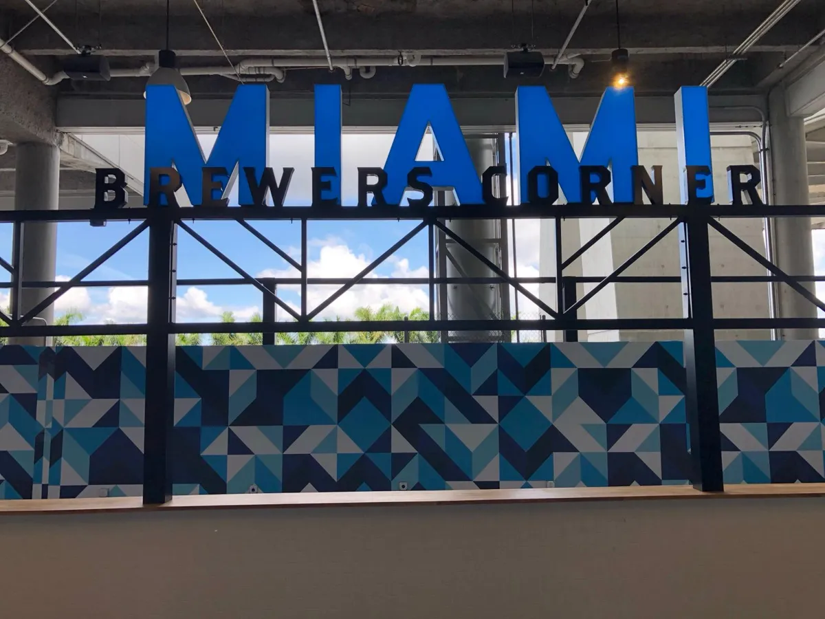 Hard Rock Stadium — Miami Brewers Corner illuminated letters by Spazio Design in Miami